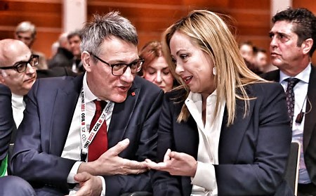 Congresso CGIL: Maurizio Landini e Giorgia Meloni